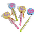 Mini Pencils W/Candy Erasers/6-PC